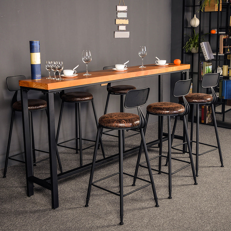 Industrial Style Bar Table Rectangle Solid Wood Pub Bar Table in Brown Clearhalo 'Bar Furniture' 'Bar Tables' 'bar_tables' 'furn' 'furn_bar_tables' 'Furniture' 'Kitchen & Dining Furniture' 6581078