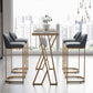 Rectangle Metal Base Bar Table Glam Sintered Stone Top Bistro Bar Table Clearhalo 'Bar Furniture' 'Bar Tables' 'bar_tables' 'furn' 'furn_bar_tables' 'Furniture' 'Kitchen & Dining Furniture' 6581205
