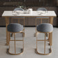Rectangle Metal Base Bar Table Glam Sintered Stone Top Bistro Bar Table Clearhalo 'Bar Furniture' 'Bar Tables' 'bar_tables' 'furn' 'furn_bar_tables' 'Furniture' 'Kitchen & Dining Furniture' 6581206