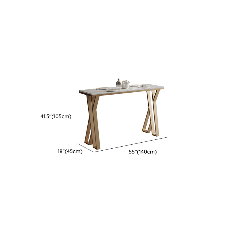 Rectangle Metal Base Bar Table Glam Sintered Stone Top Bistro Bar Table Clearhalo 'Bar Furniture' 'Bar Tables' 'bar_tables' 'furn' 'furn_bar_tables' 'Furniture' 'Kitchen & Dining Furniture' 6581210