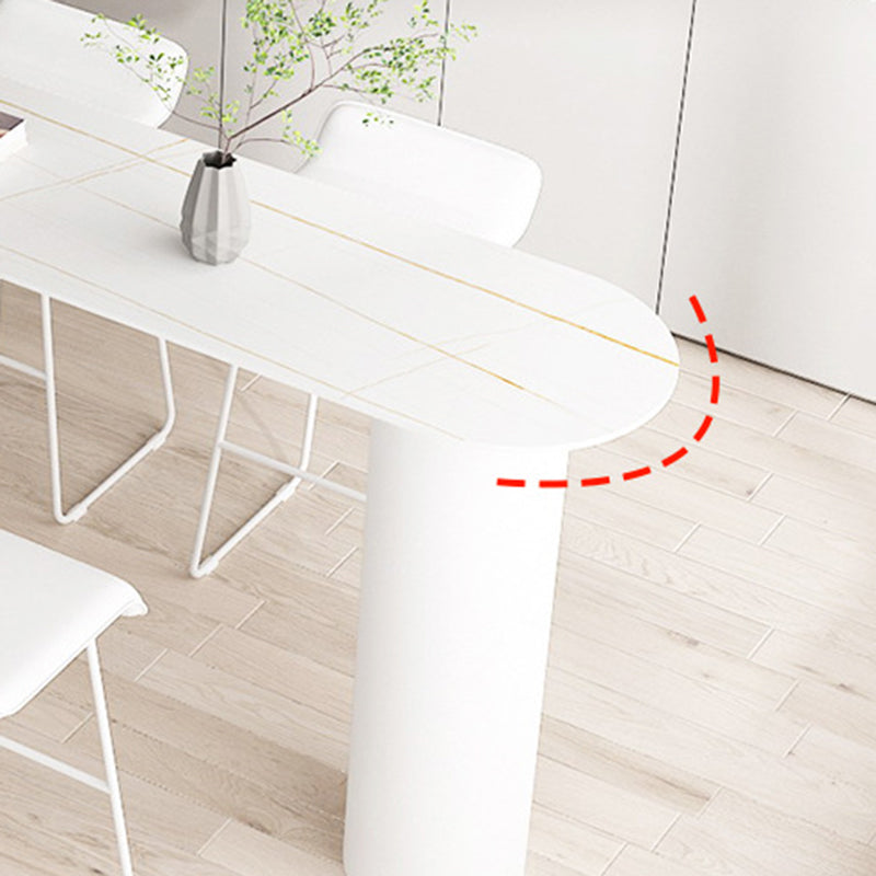 Sintered Stone Bistro Bar Table Double Pedestal Bar Table for Kitchen Clearhalo 'Bar Furniture' 'Bar Tables' 'bar_tables' 'furn' 'furn_bar_tables' 'Furniture' 'Kitchen & Dining Furniture' 6581239