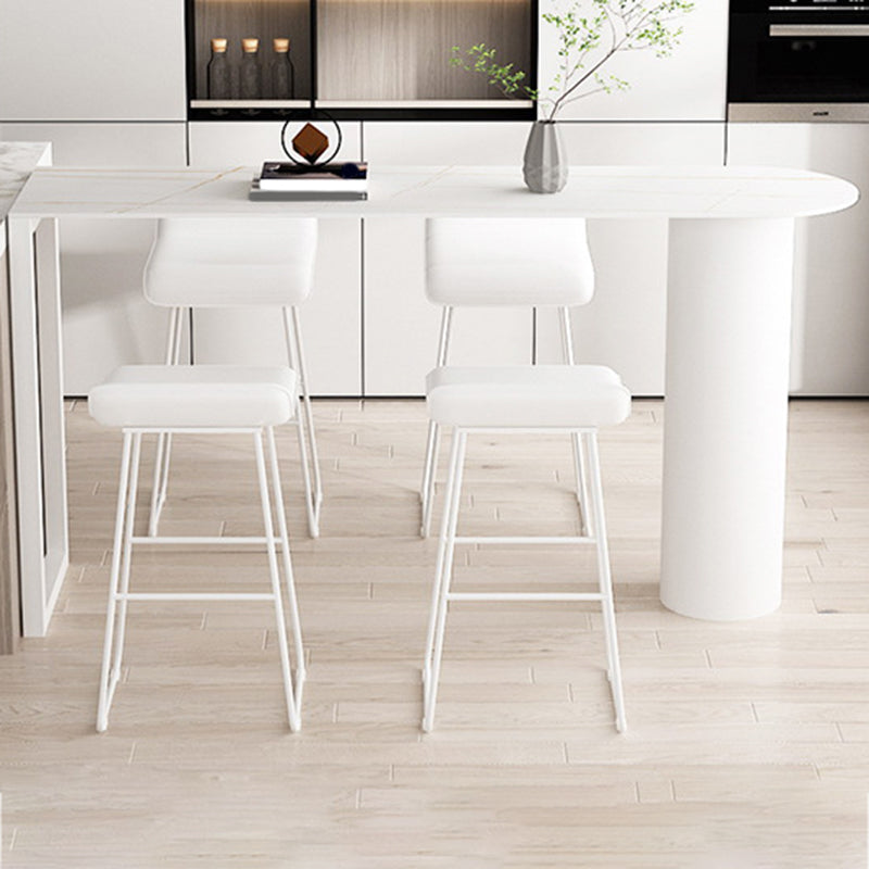 Sintered Stone Bistro Bar Table Double Pedestal Bar Table for Kitchen Clearhalo 'Bar Furniture' 'Bar Tables' 'bar_tables' 'furn' 'furn_bar_tables' 'Furniture' 'Kitchen & Dining Furniture' 6581240
