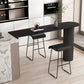 Sintered Stone Bistro Bar Table Double Pedestal Bar Table for Kitchen Black Without Chairs Clearhalo 'Bar Furniture' 'Bar Tables' 'bar_tables' 'furn' 'furn_bar_tables' 'Furniture' 'Kitchen & Dining Furniture' 6581241