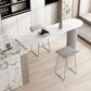 Sintered Stone Bistro Bar Table Double Pedestal Bar Table for Kitchen Clearhalo 'Bar Furniture' 'Bar Tables' 'bar_tables' 'furn' 'furn_bar_tables' 'Furniture' 'Kitchen & Dining Furniture' 6581244