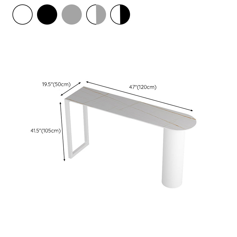 Sintered Stone Bistro Bar Table Double Pedestal Bar Table for Kitchen Clearhalo 'Bar Furniture' 'Bar Tables' 'bar_tables' 'furn' 'furn_bar_tables' 'Furniture' 'Kitchen & Dining Furniture' 6581246