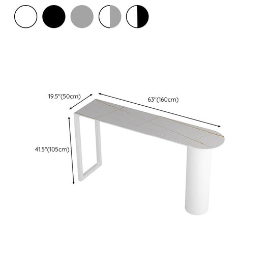 Sintered Stone Bistro Bar Table Double Pedestal Bar Table for Kitchen