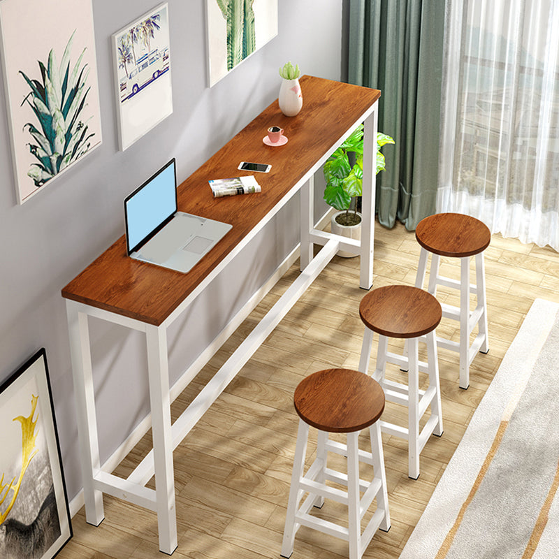 Industrial Style Bistro Bar Desk Wood Rectangle Pub Table for Cafe Light Brown Without Chairs Clearhalo 'Bar Furniture' 'Bar Tables' 'bar_tables' 'furn' 'furn_bar_tables' 'Furniture' 'Kitchen & Dining Furniture' 6581270