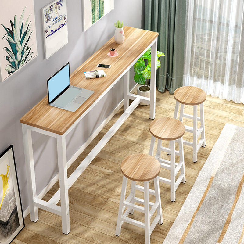 Industrial Style Bistro Bar Desk Wood Rectangle Pub Table for Cafe Wood Without Chairs Clearhalo 'Bar Furniture' 'Bar Tables' 'bar_tables' 'furn' 'furn_bar_tables' 'Furniture' 'Kitchen & Dining Furniture' 6581271