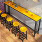 Industrial Style Bistro Bar Desk Wood Rectangle Pub Table for Cafe Yellow Without Chairs Clearhalo 'Bar Furniture' 'Bar Tables' 'bar_tables' 'furn' 'furn_bar_tables' 'Furniture' 'Kitchen & Dining Furniture' 6581280