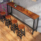 Industrial Style Bistro Bar Desk Wood Rectangle Pub Table for Cafe Brown Without Chairs Clearhalo 'Bar Furniture' 'Bar Tables' 'bar_tables' 'furn' 'furn_bar_tables' 'Furniture' 'Kitchen & Dining Furniture' 6581281