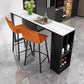 Industrial Style Bistro Bar Desk Stone Rectangle Pub Table for Cafe and Breakroom