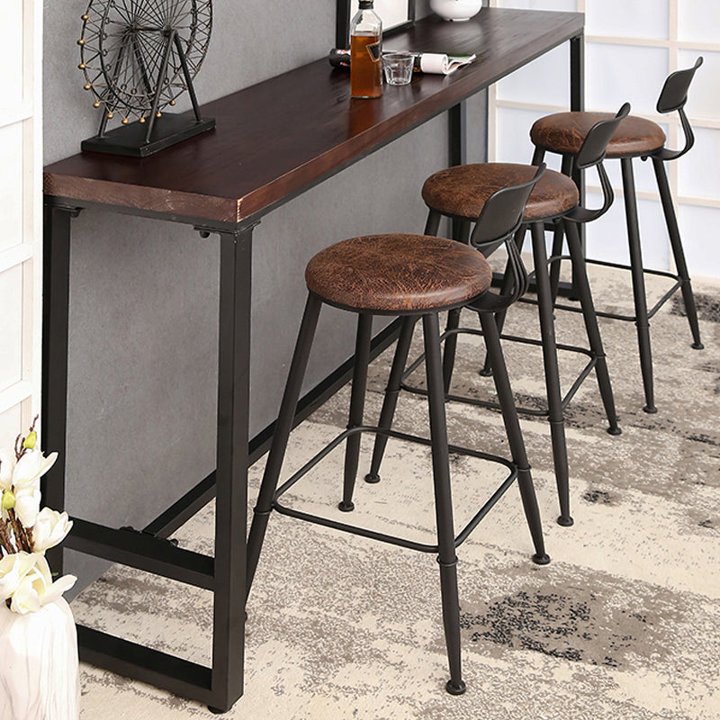 Industrieller Bistro-Bartisch aus massivem Holz, rechteckiger Bartisch mit Metallgestell
