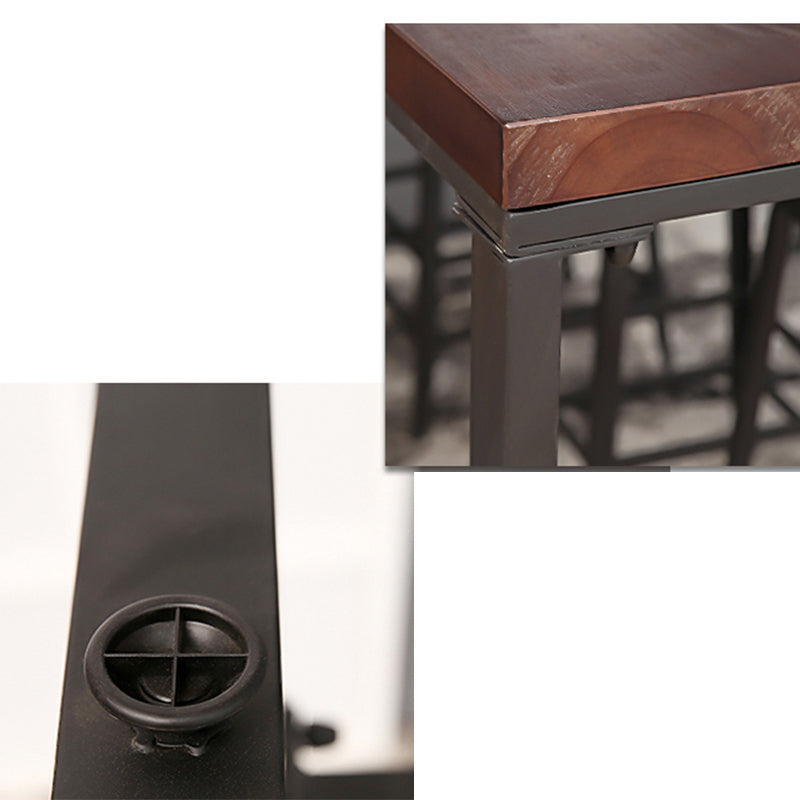 Industrieller Bistro-Bartisch aus massivem Holz, rechteckiger Bartisch mit Metallgestell