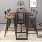 Industrieller Bistro-Bartisch aus massivem Holz, rechteckiger Bartisch mit Metallgestell