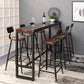 Industrieller Bistro-Bartisch aus massivem Holz, rechteckiger Bartisch mit Metallgestell