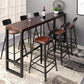 Industrieller Bistro-Bartisch aus massivem Holz, rechteckiger Bartisch mit Metallgestell