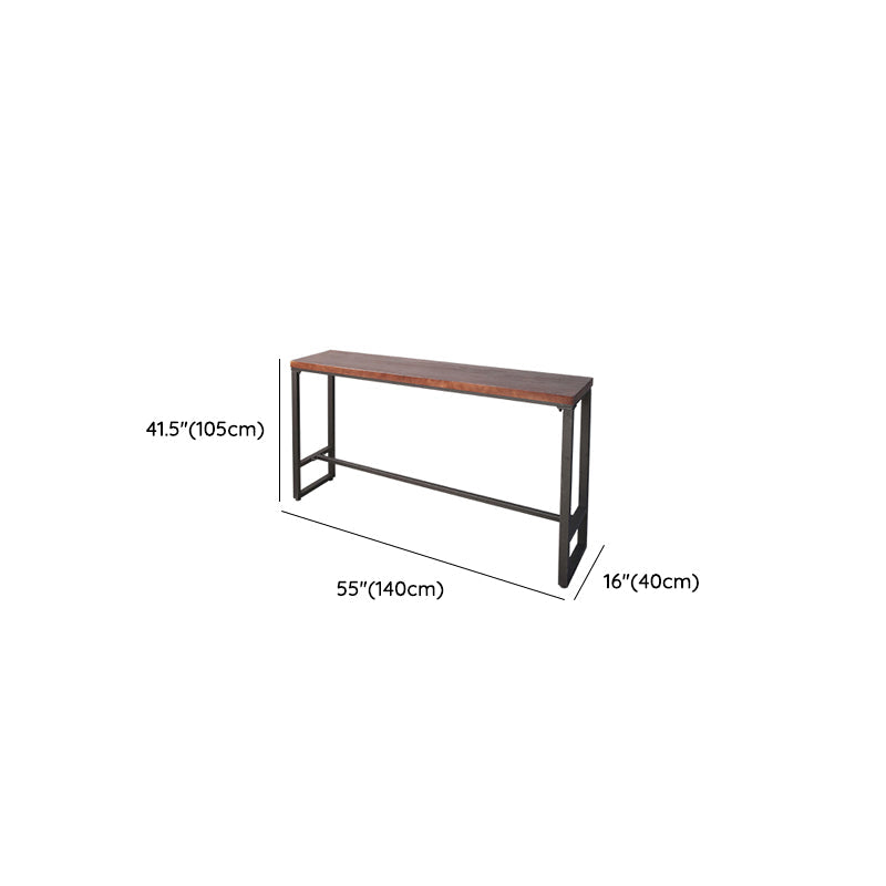 Industrieller Bistro-Bartisch aus massivem Holz, rechteckiger Bartisch mit Metallgestell