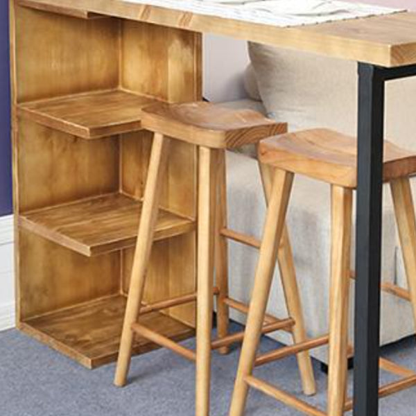 Massief houten cocktailbartafel Industriële bistrobartafel met opbergruimte