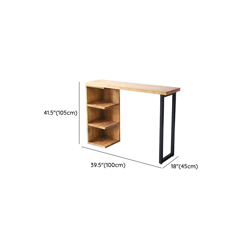 Massief houten cocktailbartafel Industriële bistrobartafel met opbergruimte