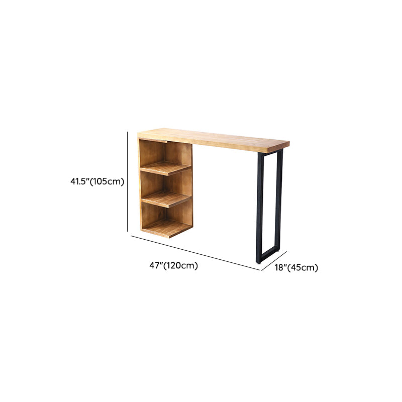Massief houten cocktailbartafel Industriële bistrobartafel met opbergruimte