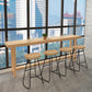 Natural Solid Wood Bar Dining Table Rectangle Bar Height Pub Table 78.7"L x 17.7"W x 41.3"H Without Chairs Clearhalo 'Bar Furniture' 'Bar Tables' 'bar_tables' 'furn' 'furn_bar_tables' 'Furniture' 'Kitchen & Dining Furniture' 6581414