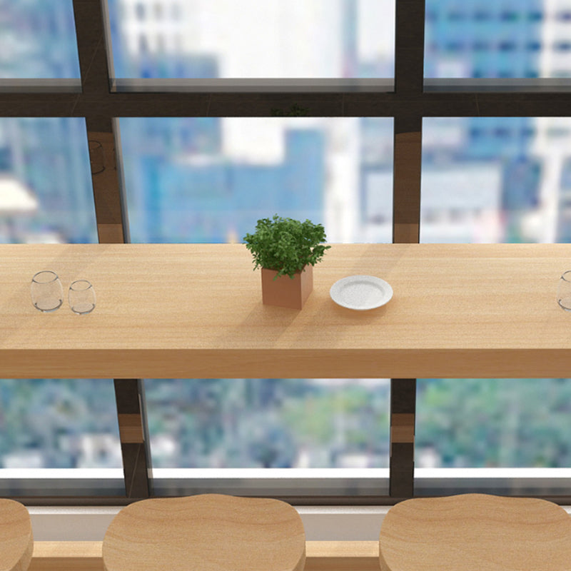 Natural Solid Wood Bar Dining Table Rectangle Bar Height Pub Table Clearhalo 'Bar Furniture' 'Bar Tables' 'bar_tables' 'furn' 'furn_bar_tables' 'Furniture' 'Kitchen & Dining Furniture' 6581417
