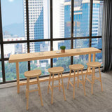 Natural Solid Wood Bar Dining Table Rectangle Bar Height Pub Table Clearhalo 'Bar Furniture' 'Bar Tables' 'bar_tables' 'furn' 'furn_bar_tables' 'Furniture' 'Kitchen & Dining Furniture' 6581419