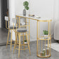 Modern Sintered Stone Bar Table Dining Table for Kitchen Use 70.9"L x 15.7"W x 41.3"H Gold Without Chairs Clearhalo 'Bar Furniture' 'Bar Tables' 'bar_tables' 'furn' 'furn_bar_tables' 'Furniture' 'Kitchen & Dining Furniture' 6581465