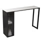Modern Sintered Stone Bar Table Rectangle Dining Table with Storage Shelves White Gold Without Chairs Clearhalo 'Bar Furniture' 'Bar Tables' 'bar_tables' 'furn' 'furn_bar_tables' 'Furniture' 'Kitchen & Dining Furniture' 6581479