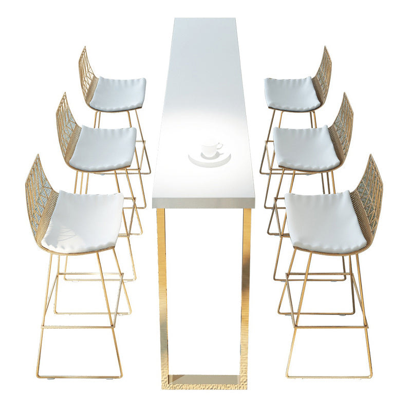 Moderner, rechteckiger Bartisch aus Massivholz für das Wohnzimmer
