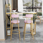 Stone Top Bistro Bar Table Rectangle Bar Table with Wine Rack