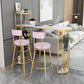 Stone Top Bistro Bar Table Rectangle Bar Table with Wine Rack