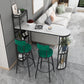 Stone Top Bistro Bar Table Rectangle Bar Table with Wine Rack