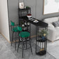Stone Top Bistro Bar Table Rectangle Bar Table with Wine Rack