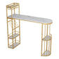 Stone Top Bistro Bar Table Rectangle Bar Table with Wine Rack
