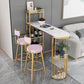 Stone Top Bistro Bar Table Rectangle Bar Table with Wine Rack
