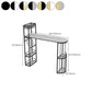 Stone Top Bistro Bar Table Rectangle Bar Table with Wine Rack
