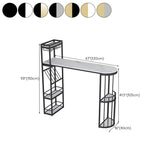 Steen Top Bistro Bar Tafel Rechthoek Bar Tafel met wijnrek
