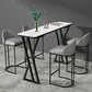 Modern Style Bistro Bar Table Rectangle Stone Top Bar Table for Dining Room 55.1"L x 15.7"W x 41.3"H White-Gold Without Chairs Clearhalo 'Bar Furniture' 'Bar Tables' 'bar_tables' 'furn' 'furn_bar_tables' 'Furniture' 'Kitchen & Dining Furniture' 6581535