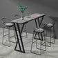 Modern Style Bistro Bar Table Rectangle Stone Top Bar Table for Dining Room 63"L x 15.7"W x 41.3"H Grey Without Chairs Clearhalo 'Bar Furniture' 'Bar Tables' 'bar_tables' 'furn' 'furn_bar_tables' 'Furniture' 'Kitchen & Dining Furniture' 6581536