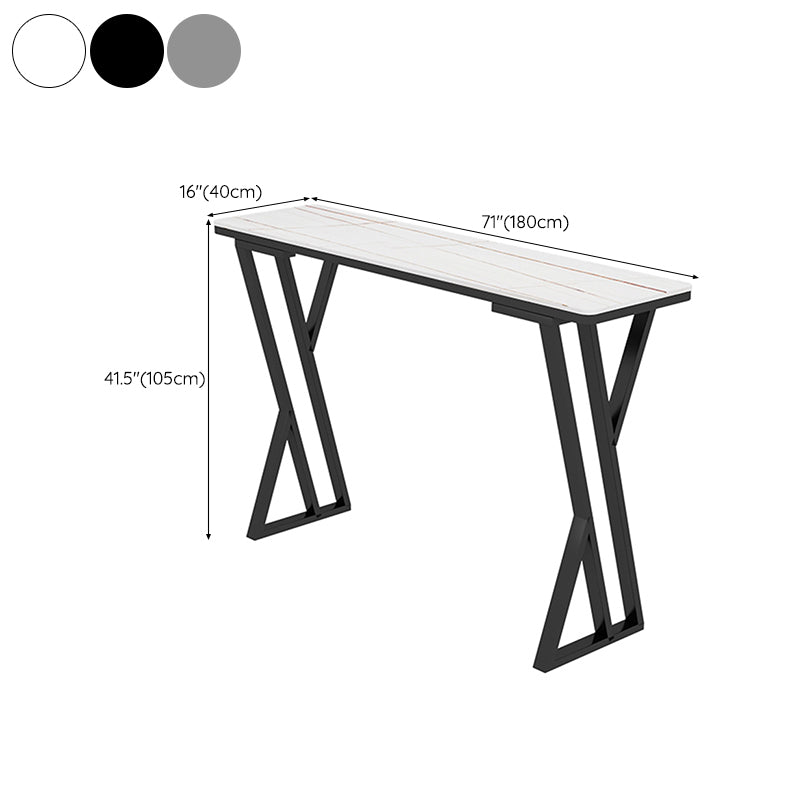 Modern Style Bistro Bar Table Rectangle Stone Top Bar Table for Dining Room Clearhalo 'Bar Furniture' 'Bar Tables' 'bar_tables' 'furn' 'furn_bar_tables' 'Furniture' 'Kitchen & Dining Furniture' 6581545