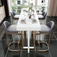 Faux Marble Bistro Bar Table Rectangle White Bar Table for Home 63"L x 17.7"W x 39.4"H Without Chairs Clearhalo 'Bar Furniture' 'Bar Tables' 'bar_tables' 'furn' 'furn_bar_tables' 'Furniture' 'Kitchen & Dining Furniture' 6581548