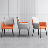 Faux Leather Upholstered Chair Contemporary Kitchen Dining Arm Chair Clearhalo 'Dining Chairs' 'Dining Tables & Seating' 'dining_chair' 'furn' 'furn_dining_chair' 'Furniture' 'Kitchen & Dining Furniture' 6581599