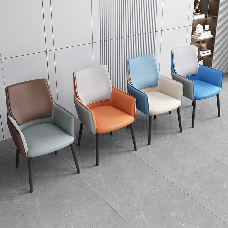 Faux Leather Upholstered Chair Contemporary Kitchen Dining Arm Chair Clearhalo 'Dining Chairs' 'Dining Tables & Seating' 'dining_chair' 'furn' 'furn_dining_chair' 'Furniture' 'Kitchen & Dining Furniture' 6581600