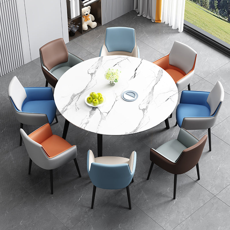 Faux Leather Upholstered Chair Contemporary Kitchen Dining Arm Chair Clearhalo 'Dining Chairs' 'Dining Tables & Seating' 'dining_chair' 'furn' 'furn_dining_chair' 'Furniture' 'Kitchen & Dining Furniture' 6581602