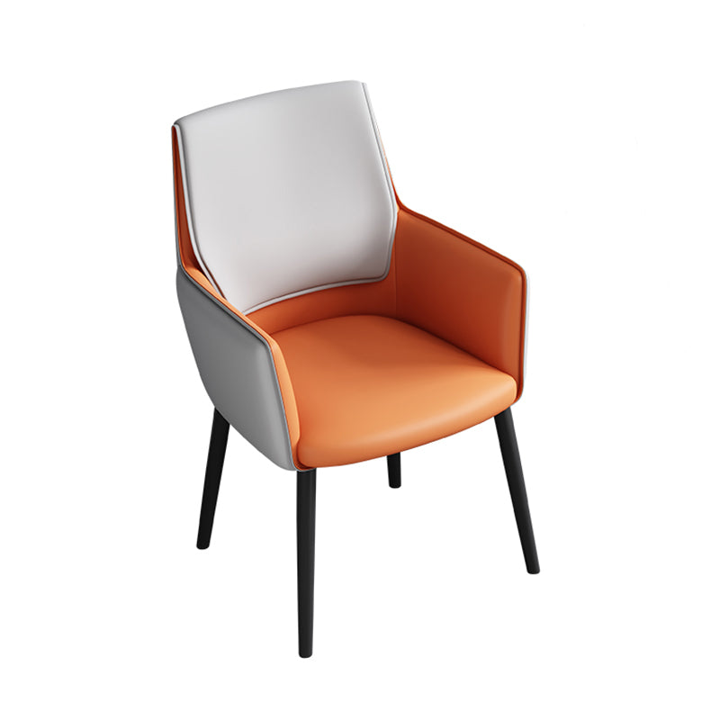 Faux Leather Upholstered Chair Contemporary Kitchen Dining Arm Chair Clearhalo 'Dining Chairs' 'Dining Tables & Seating' 'dining_chair' 'furn' 'furn_dining_chair' 'Furniture' 'Kitchen & Dining Furniture' 6581604