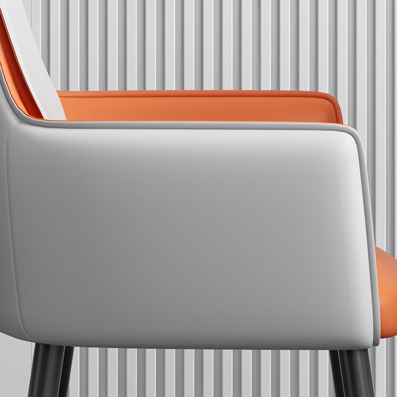 Faux Leather Upholstered Chair Contemporary Kitchen Dining Arm Chair Clearhalo 'Dining Chairs' 'Dining Tables & Seating' 'dining_chair' 'furn' 'furn_dining_chair' 'Furniture' 'Kitchen & Dining Furniture' 6581608