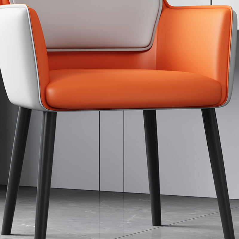 Faux Leather Upholstered Chair Contemporary Kitchen Dining Arm Chair Clearhalo 'Dining Chairs' 'Dining Tables & Seating' 'dining_chair' 'furn' 'furn_dining_chair' 'Furniture' 'Kitchen & Dining Furniture' 6581610