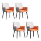 Faux Leather Upholstered Chair Contemporary Kitchen Dining Arm Chair Grey Orange 4 Piece Set Clearhalo 'Dining Chairs' 'Dining Tables & Seating' 'dining_chair' 'furn' 'furn_dining_chair' 'Furniture' 'Kitchen & Dining Furniture' 6581611