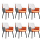 Faux Leather Upholstered Chair Contemporary Kitchen Dining Arm Chair Grey Orange 6 Piece Set Clearhalo 'Dining Chairs' 'Dining Tables & Seating' 'dining_chair' 'furn' 'furn_dining_chair' 'Furniture' 'Kitchen & Dining Furniture' 6581612